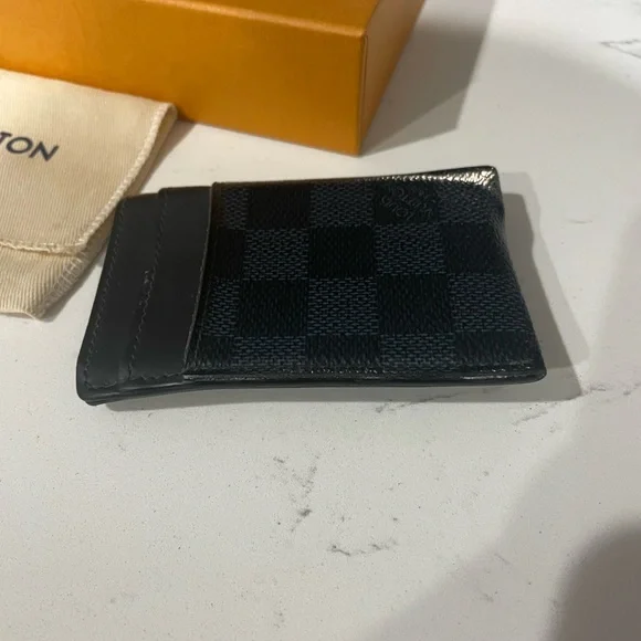 Louis Vuitton Blue Pince Damier Cobalt Card Holder Wallet